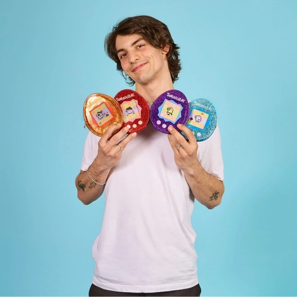 Cakeworthy X Tamagotchi Orange Glitter Zip Pouch - Picture 5 of 9